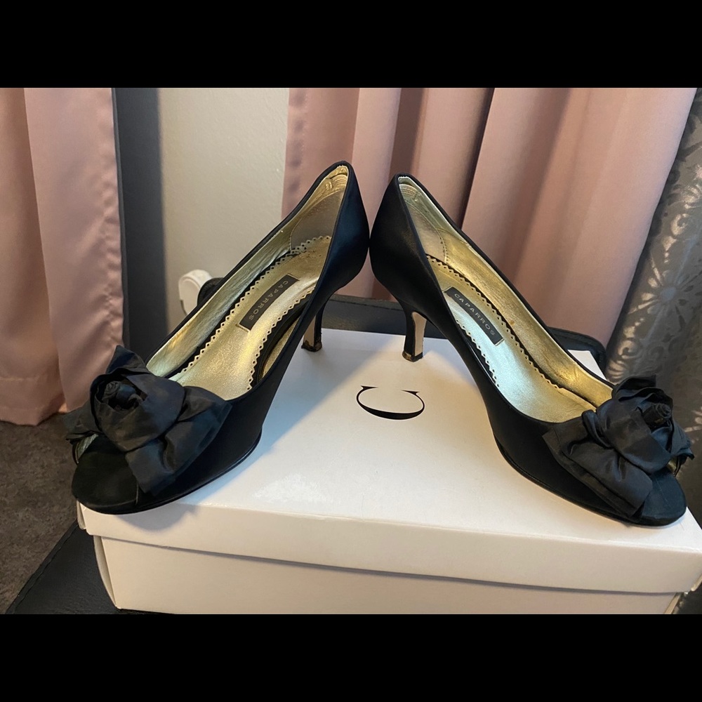 Caparros Black Silk Shoes 6 1/2 M